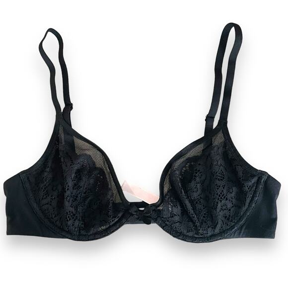 Victoria's Secret Other - Victoria's Secret Body by Victoria Black Lace Unlined Demi  34C Bra